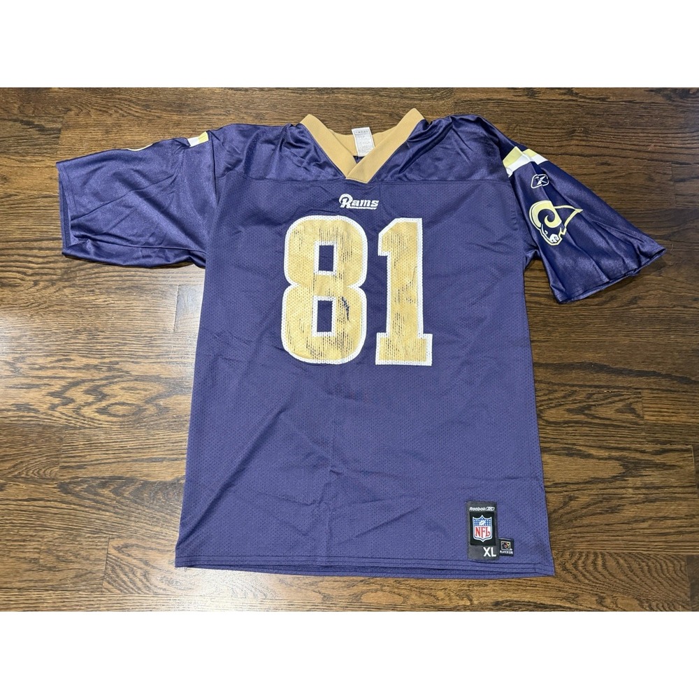Reebok On Field St. Louis Rams Jersey Mens XL Blue NFL Football #81 Torry Holt